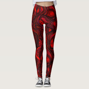 Roter abstrakter Regenbogen-Entwurf Leggings