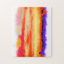 Roter abstrakter Sonnenuntergang-Puzzle