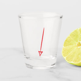 Roter Abwärtspfeil - Bold und spielerisch Schnapsglas