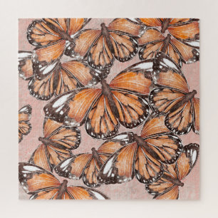 Roter Admiral Schmetterlinge Rosa Hintergrund