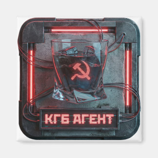 Roter Agent Vodka Shot Cyberpunk Magnet