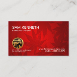 Roter Ahorn Leaf Moderne Kunst Visitenkarte