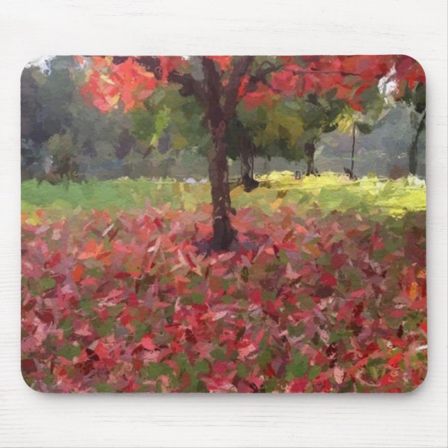 Roter Ahornbaum Mousepad (Vorne)