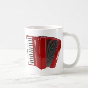 Roter Akkordeon Kaffeetasse