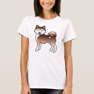 Roter Alaskan Malamute Süßer Cartoon-Hund T-Shirt