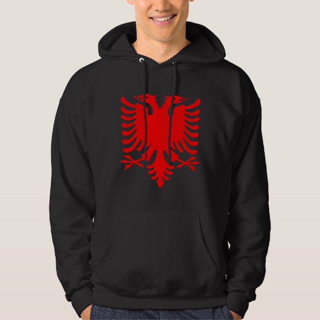 Roter Albaner Eagle Hoodie (Vorderseite)