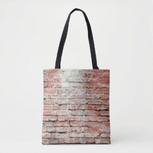 Roter, alter, abgenutzter Backstein Wandstruktur H Tasche