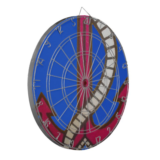 Roter Anker Kunstprint Dartscheibe (Vorderseite Links)
