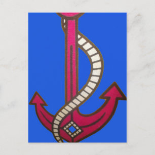Roter Anker Kunstprint Postkarte