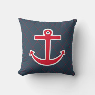 Roter Anker Nautical Wurfkissen Kissen