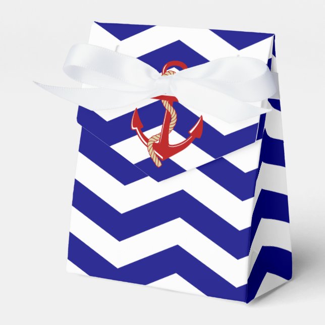 Roter Anker Zickzack Streifen Geschenkschachtel (Vorderseite)