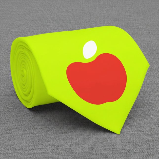 roter Apfel in neon-gelber Krawatte (Von Creator hochgeladen)
