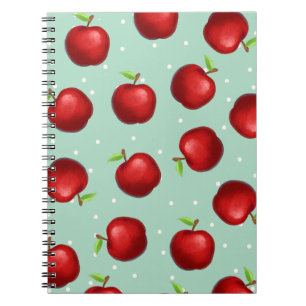 Roter Apfel-Muster-Notizbuch-Journal Notizblock