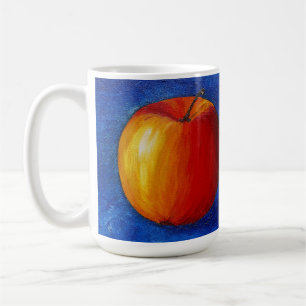 Roter Apfel - Stillleben-Malerei Kaffeetasse