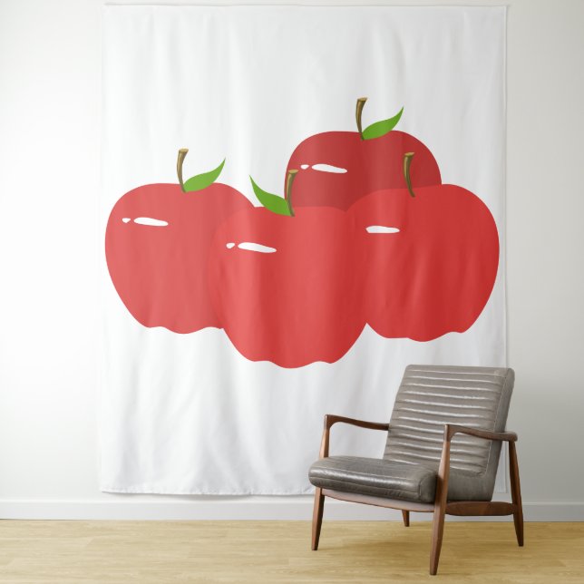 Roter Apfel-Teppich Wandteppich (Beispiel)