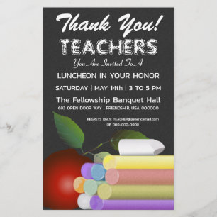 Roter Apfel und Chalk   Lehrerbewertung Flyer