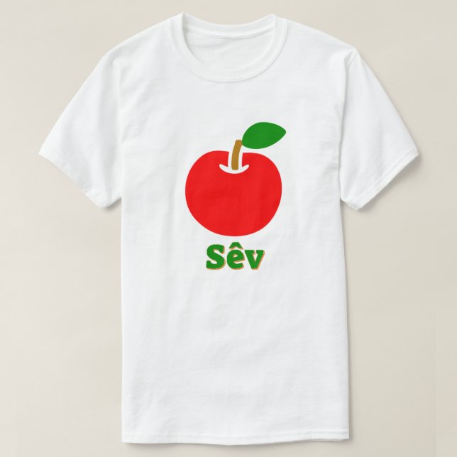 Roter Apfel und der Text sêv T-Shirt (Design vorne)