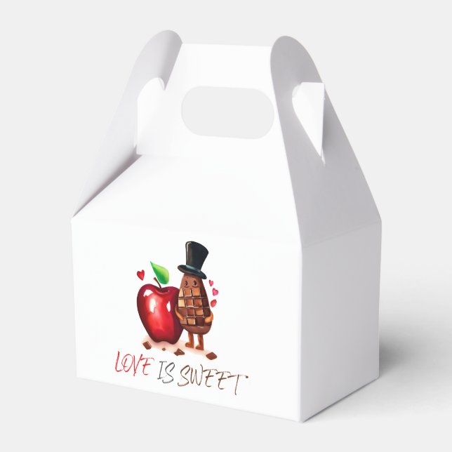 Roter Apfel und Schokolade-Brautparty Geschenkschachtel (Vorderseite)