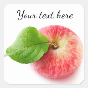 Roter Apfel von oben Quadratischer Aufkleber