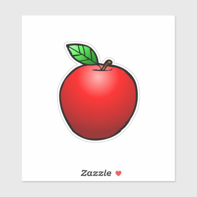Roter Apple, kundenspezifisch geschnitten Vinyl St Aufkleber (Blatt)