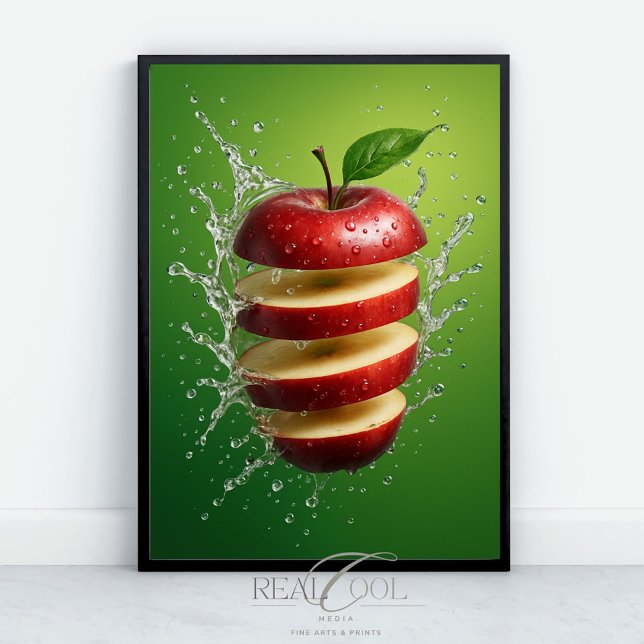 Roter Apple mit Wasserfall Digitale Kunst Poster (Von Creator hochgeladen)
