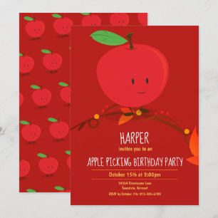Roter Apple von Kid, der Geburtstagsparty-Einladun Einladung
