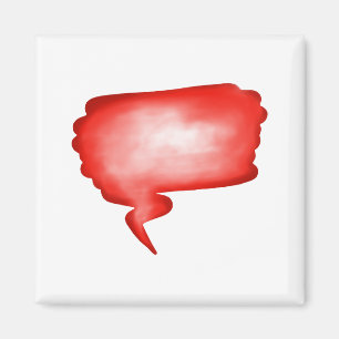 Roter Aquarell-Wort-Ballon Magnet