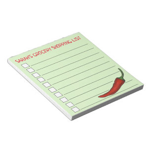 Roter aromatischer Chili Paprika Gemüseplantage Notizblock