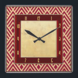 Roter Art-Deco-Stil Quadratische Wanduhr<br><div class="desc">Ich habe Liebe, diese Art Deko Wanduhren zu erstellen. Ich habe meinem Laden eine Uhr für Deko mit roter Kunst hinzugefügt. Diese Uhr sieht sehr klug aus und würde in jeder Zuhause großartig aussehen. Es misst 10, 75 x 10, 75 Zoll. Warum nicht selbst Leckerei oder vielleicht jemand anderes, der...</div>