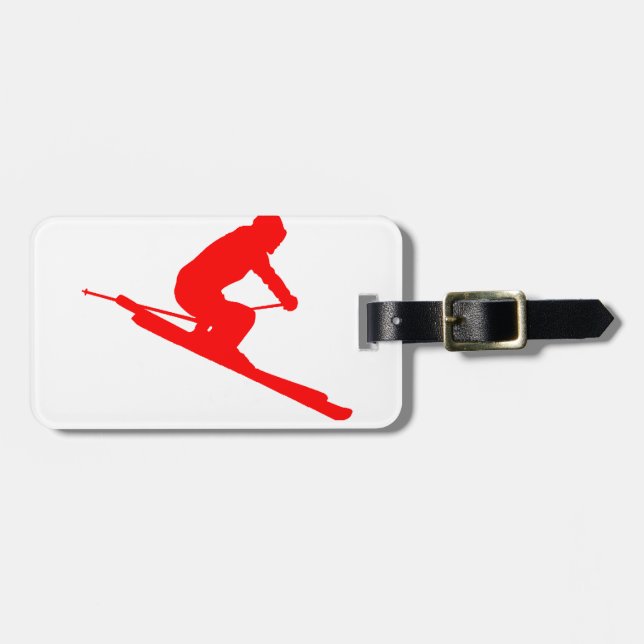 ROTER ART-SKI GEPÄCKANHÄNGER (Vorderseite horizontal)