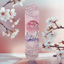 Roter Asiatischer Orientalischer Kirschblossom Moo Skateboard