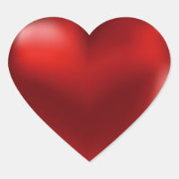 Roter Aufkleber des Herz-3D