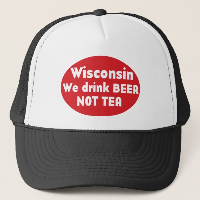 Roter Aufkleber Wisconsins Truckerkappe (Vorderseite)