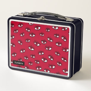 Roter Augen Muster - Horrorgotischer Stil Metall Brotdose