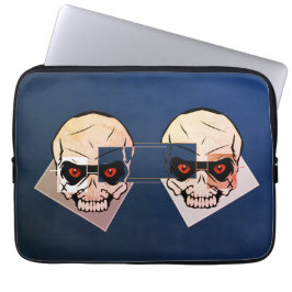 Roter Augenschädel; blauer Hintergrund zum Verände Laptopschutzhülle