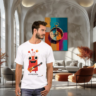 Roter Außerirdischer mit Gitarre   AUSDRUCK - Von  T-Shirt