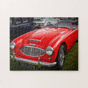 Roter Austin Healey 3000 klassischer Sportwagen