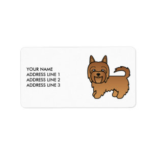Roter Australischer Terrier Süßer Cartoon-Hund Adressaufkleber