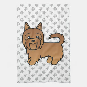 Roter Australischer Terrier Süßer Cartoon-Hund Geschirrtuch