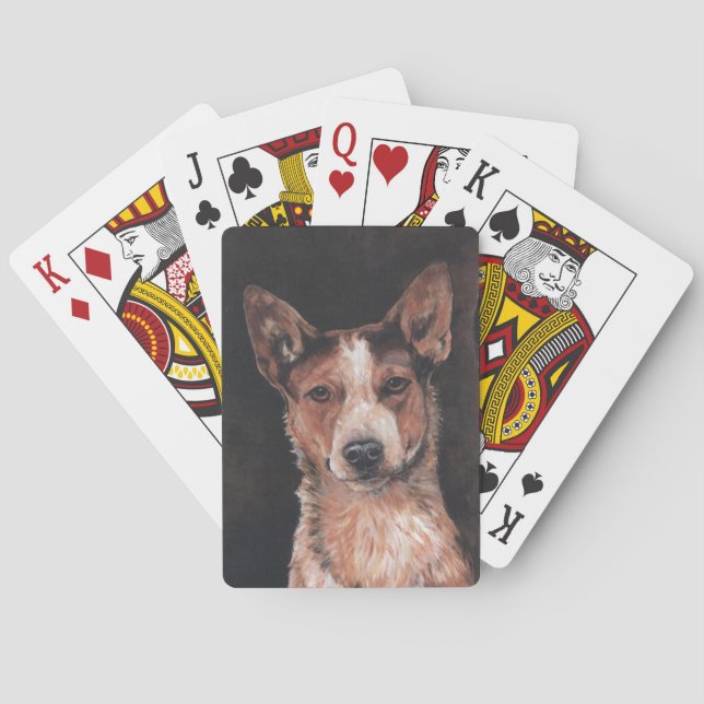 Roter australischer Vieh-Hund Spielkarten (Rückseite)