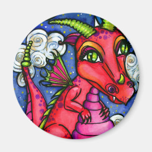 Roter Baby-Drache-super niedlicher Magnet