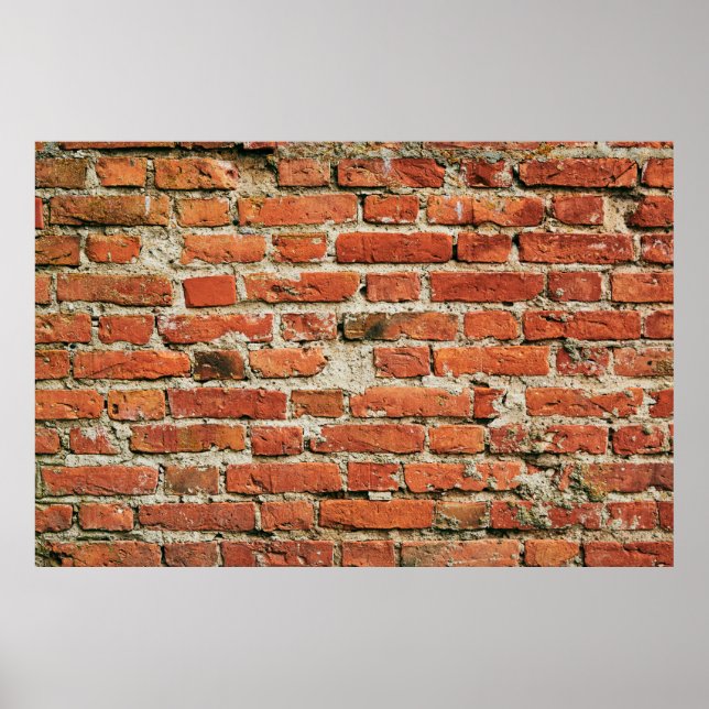 Roter Backstein Wand Textur Grunge Hintergrund. Ab Poster (Vorne)