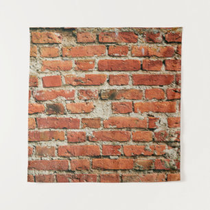 Roter Backstein Wand Textur Grunge Hintergrund. Ab Wandteppich