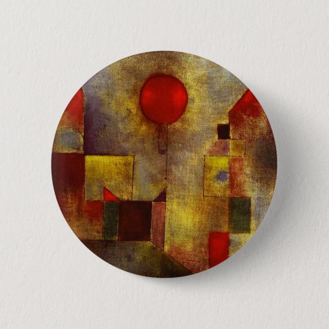 Roter Ballon-Knopf Paul Klees Button (Vorderseite)