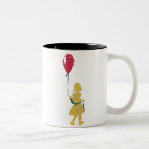 roter Ballon. Zweifarbige Tasse
