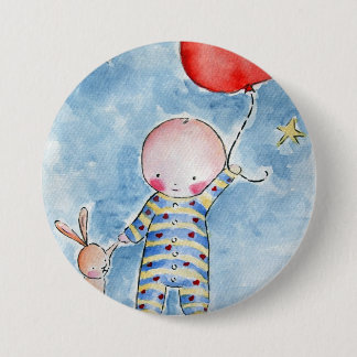 Roter Baloon Knopf Button