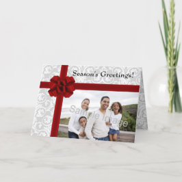 Roter Band-Bogen Feiertagskarte