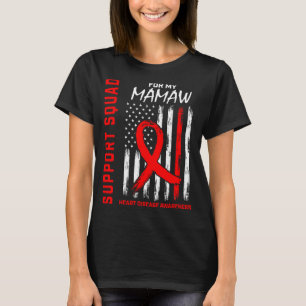 Roter Band Mamaw-Herzkrankheit-Bewusstseinsflagge T-Shirt