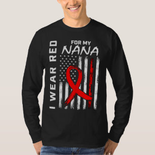 Roter Band Nana Herzkrankheit Bewusstsein Amerikan T-Shirt
