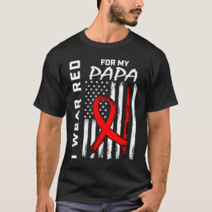 Roter Band Papa Herzkrankheit Bewusstsein Amerikan T-Shirt
